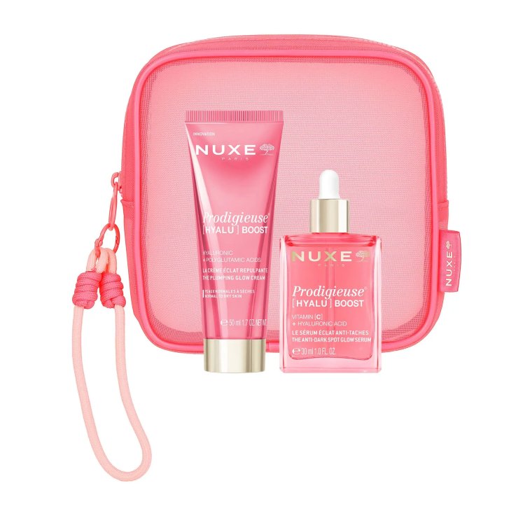 NUXE PRODIGIEUSE [HYALU] BOOST RITUAL SET POCHETTE SIERO ANTI-MACCHIE VITAMINA C 30ML + CREMA ILLUMINANTE RIMPOLPANTE 50ML